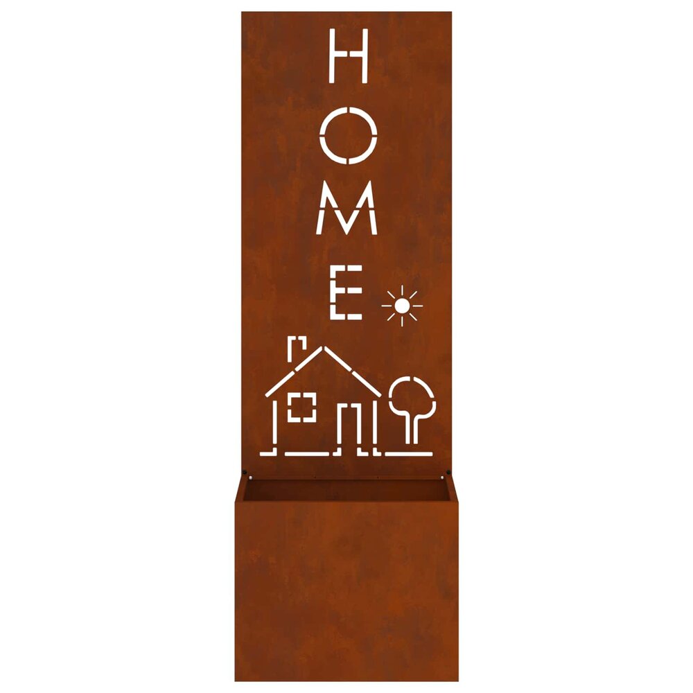 Tuin Privacy Screen met plantenbak Roestig 50 x 140 cm Cortenstaal