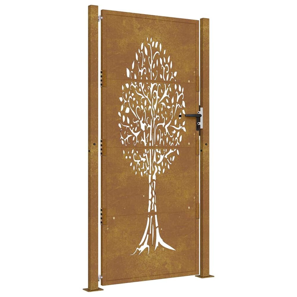 Tuinpoort Alexis 100x200 cm cortenstaal boom ontwerp