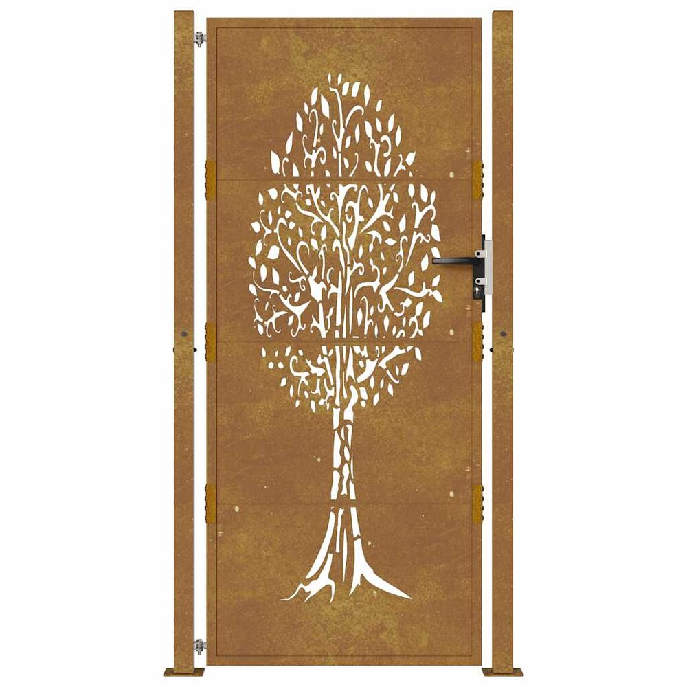 Tuinpoort Alexis 100x200 cm cortenstaal boom ontwerp