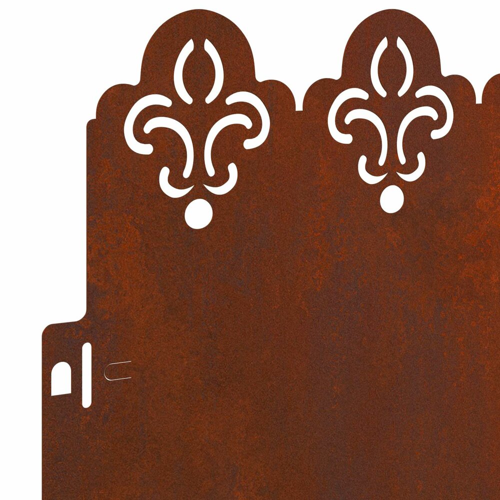 Gazonranden Franse lelie SET 10 pcs Roestig 103x22 cm Cortenstaal