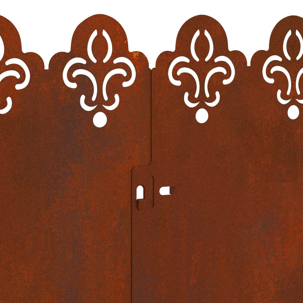 Gazonranden Franse lelie SET 10 pcs Roestig 103x22 cm Cortenstaal