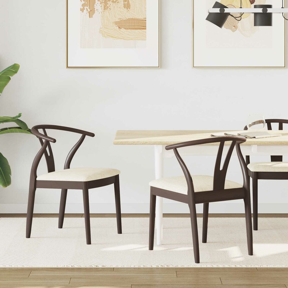 Eetkamerstoel Crescendo SET 2 pcs Lichtbruin en Lichte bekleding