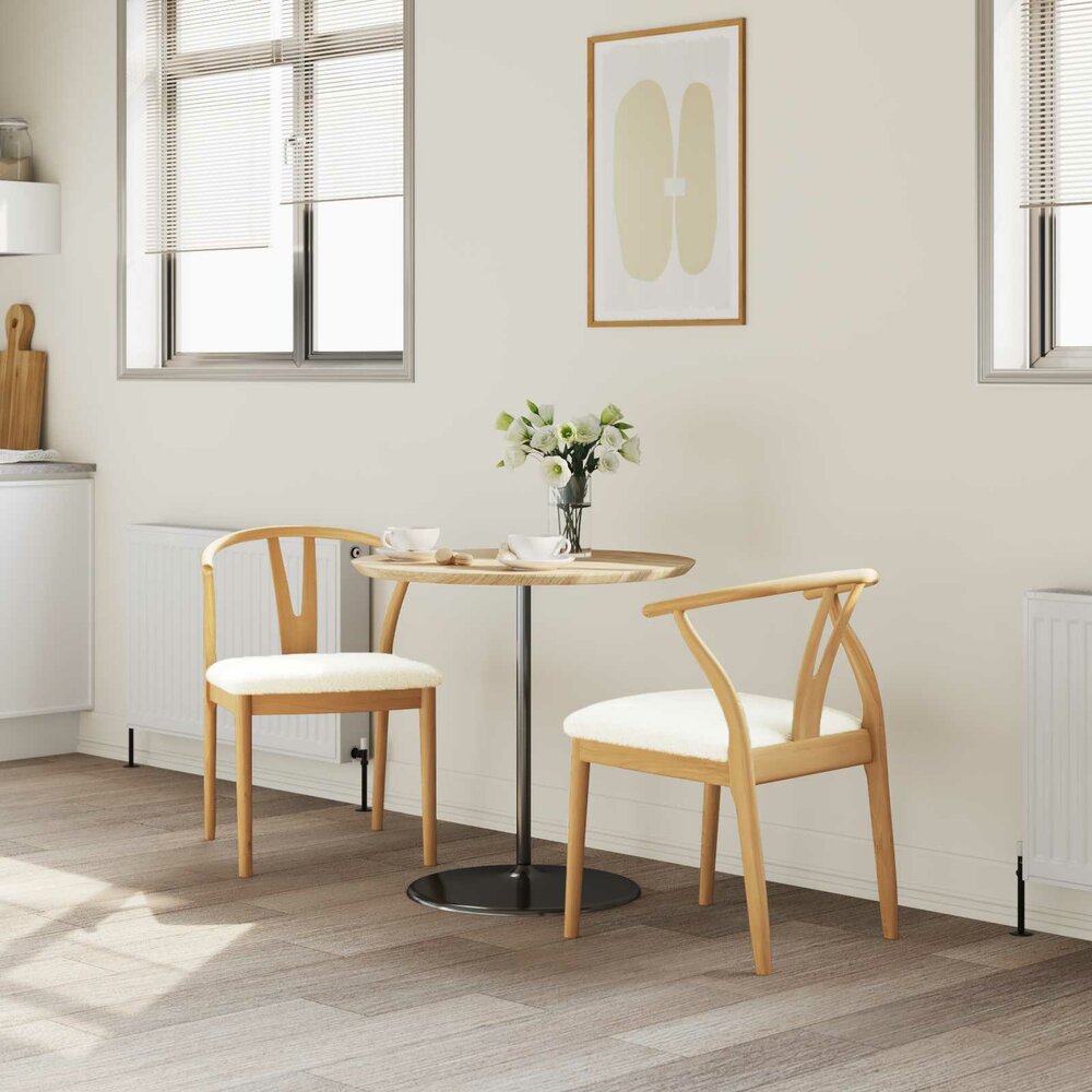 Eetkamerstoel Crescendo SET 2 st blank hout met witte bekleding