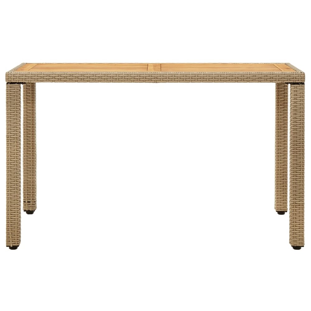 Tuintafel Marcia 123x60x74 cm poly rattan en massief acaciahout beige