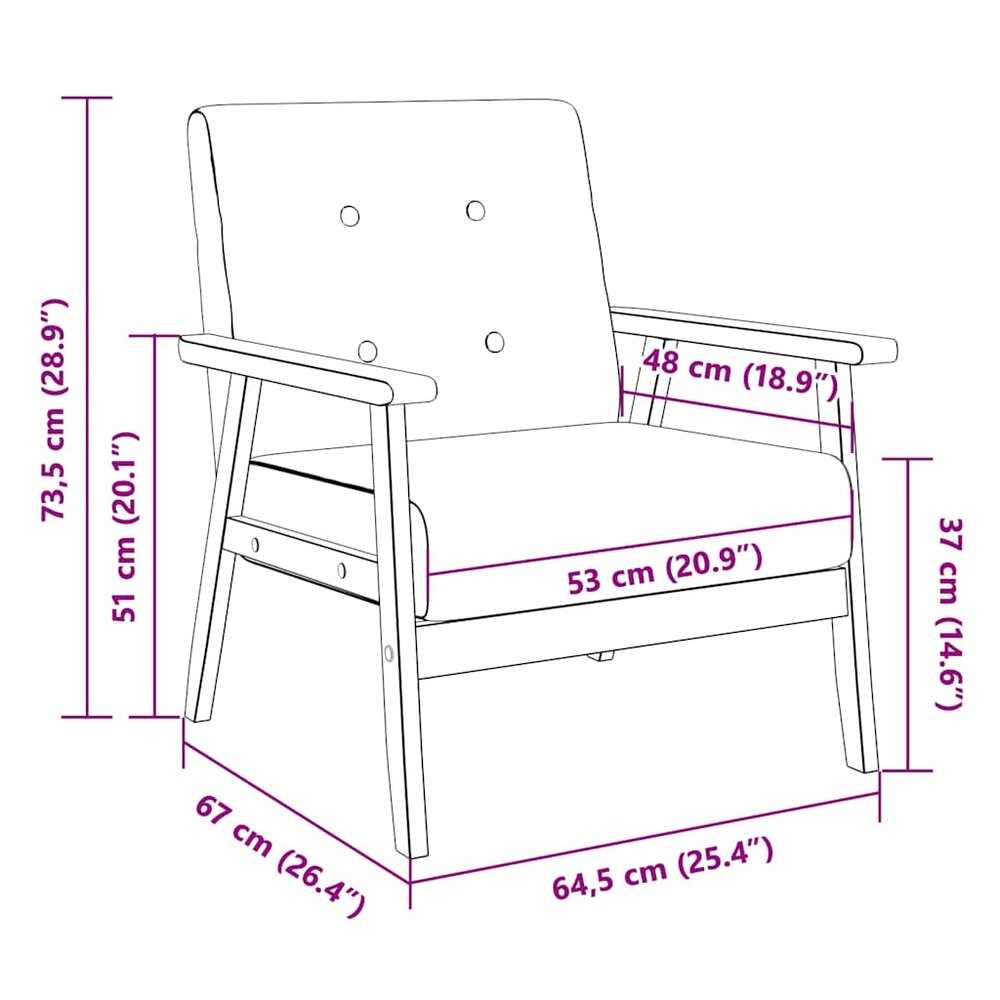 Fauteuil Minoes kunstleer zwart met houten armleuningen en poten