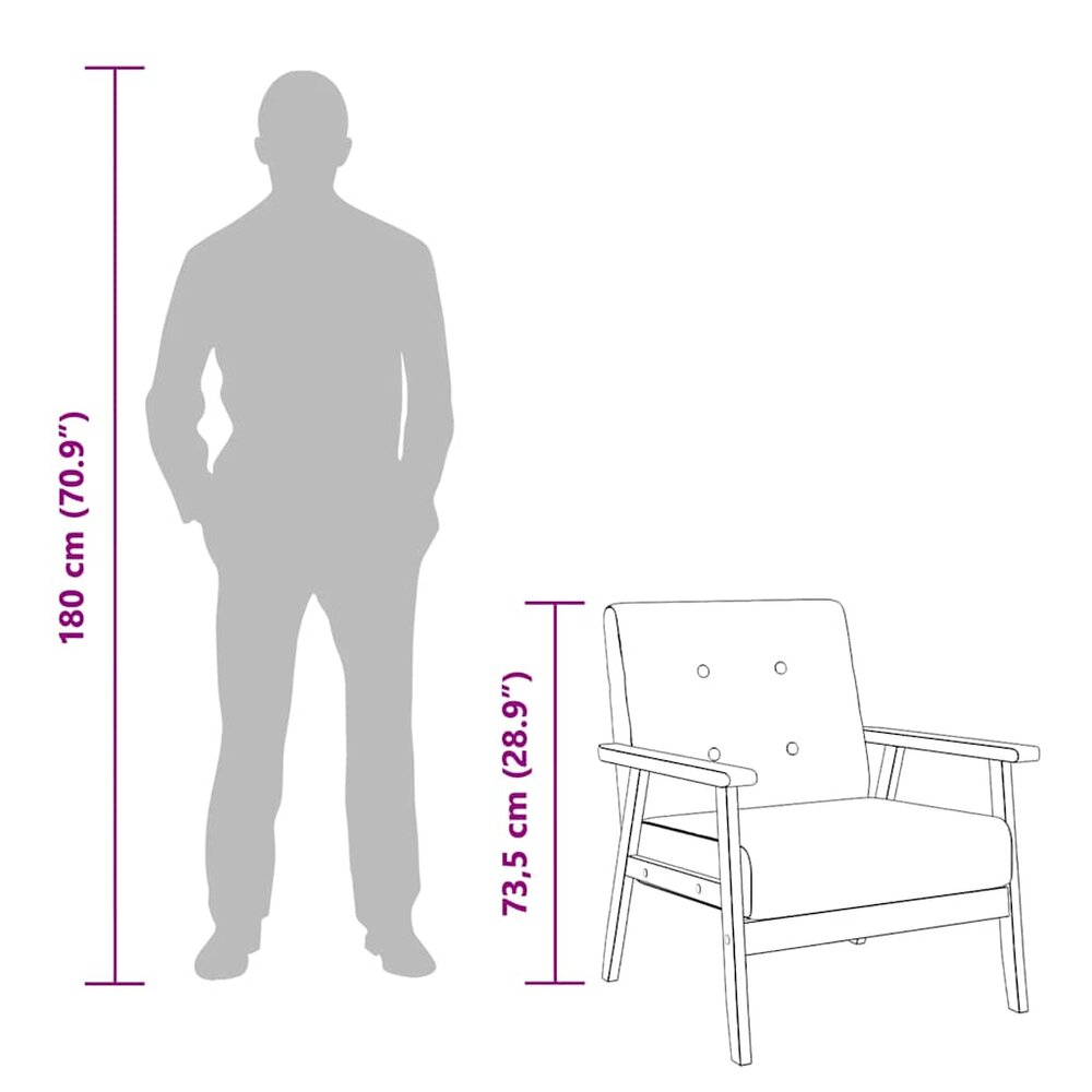 Fauteuil Minoes kunstleer zwart met houten armleuningen en poten