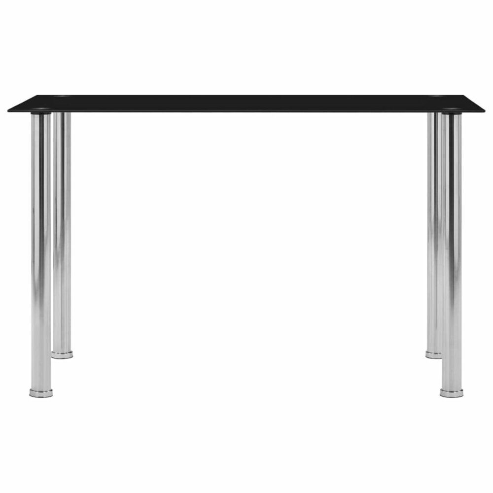 Eettafel Niro smal 120x60x75 cm gehard glas zwart