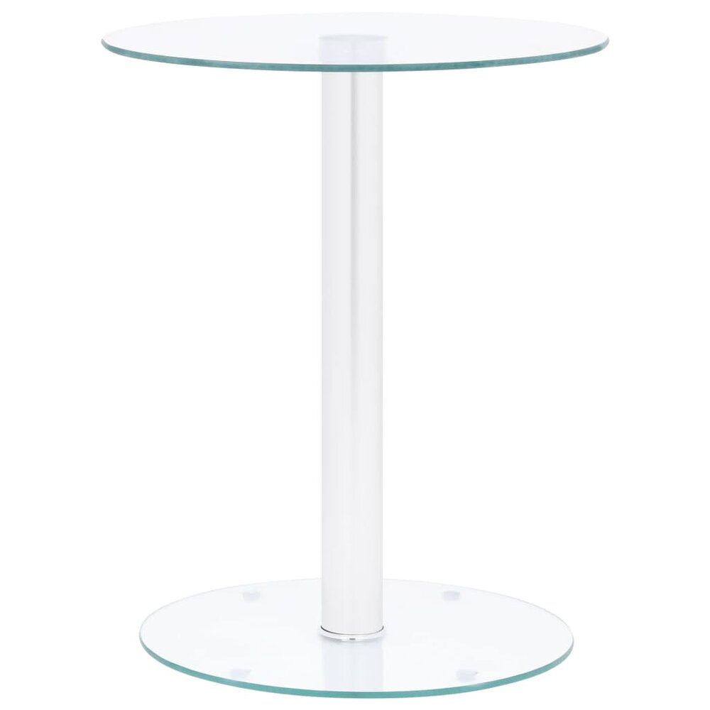 Salontafel Rondo 40 cm gehard glas transparant met aluminium