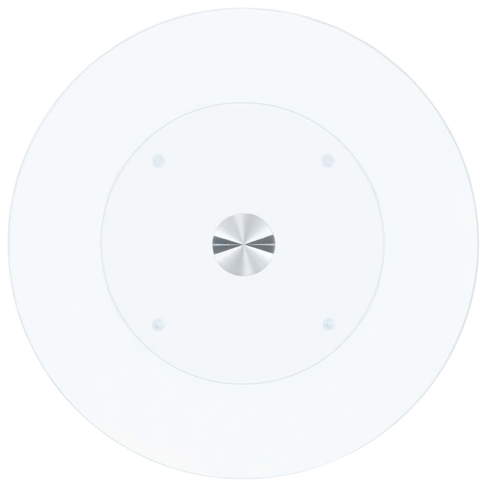 Salontafel Rondo 40 cm gehard glas transparant met aluminium