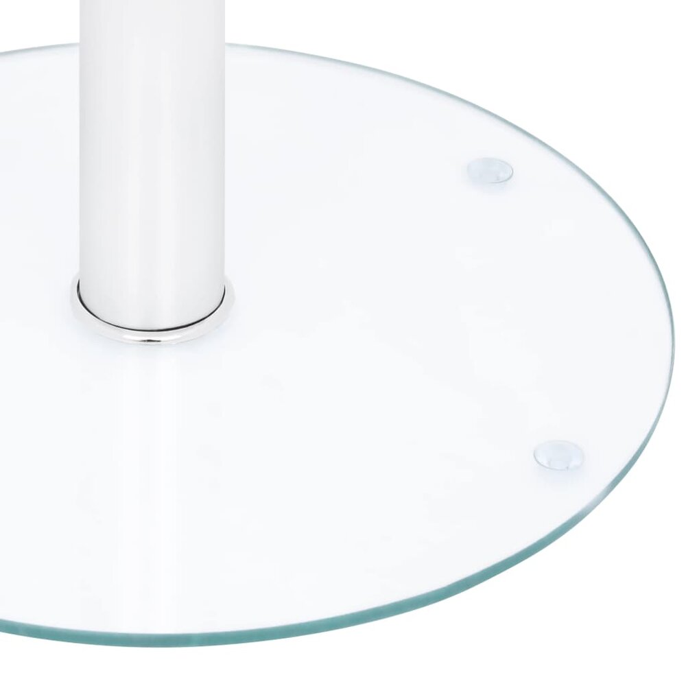 Salontafel Rondo 40 cm gehard glas transparant met aluminium