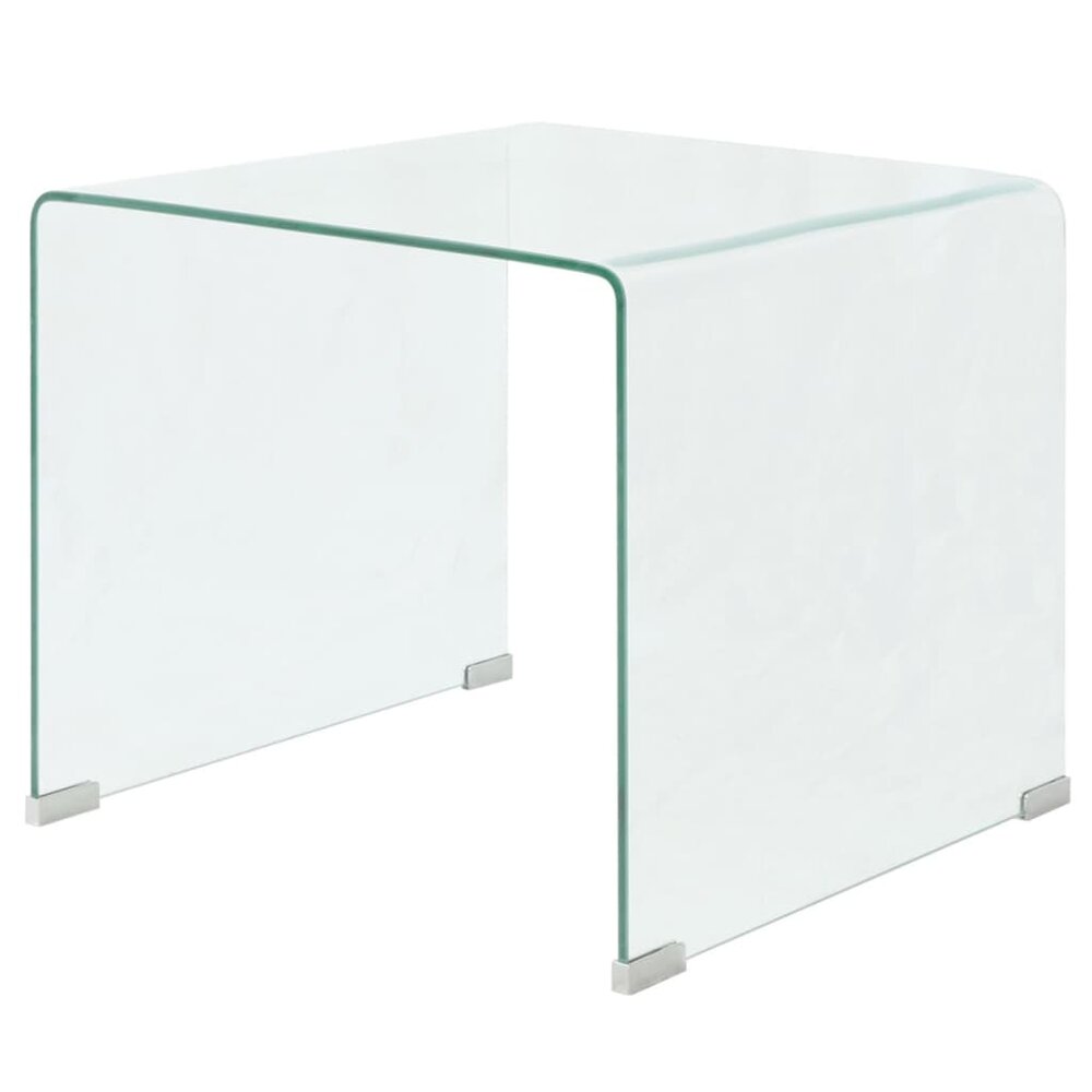 Salontafel Ambrosius transparant 49,5x50x45 cm gehard glas
