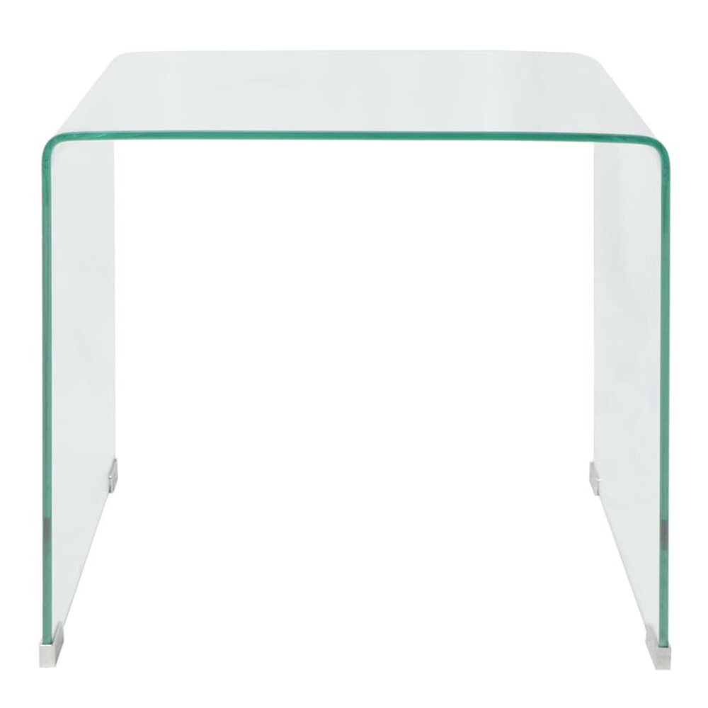 Salontafel Ambrosius transparant 49,5x50x45 cm gehard glas