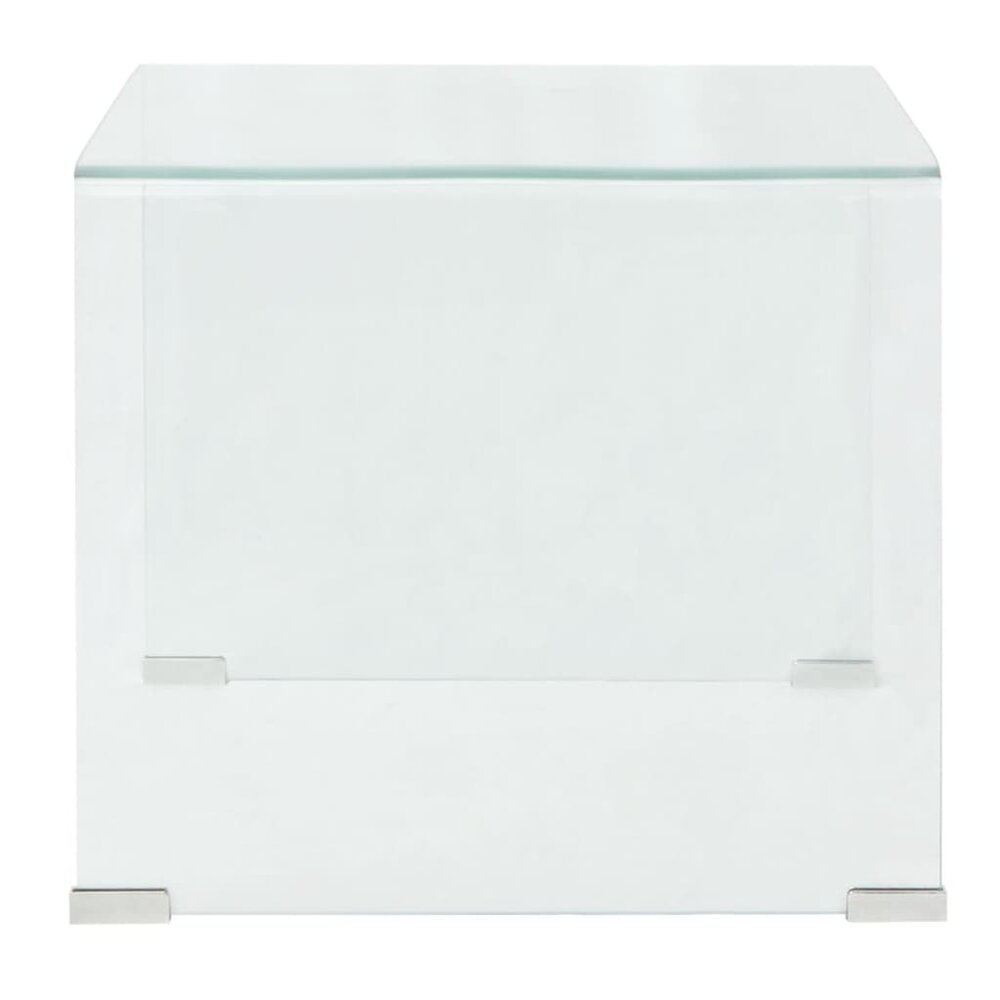Salontafel Ambrosius transparant 49,5x50x45 cm gehard glas