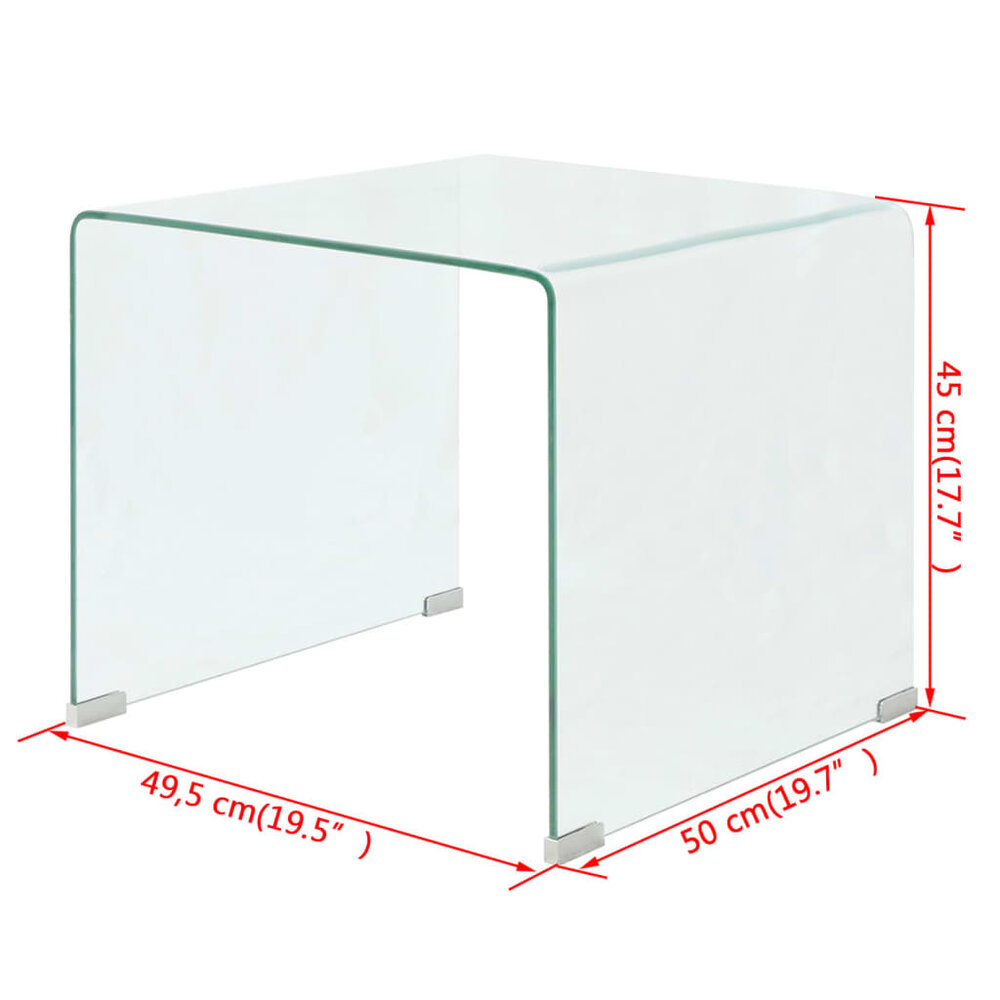 Salontafel Ambrosius transparant 49,5x50x45 cm gehard glas