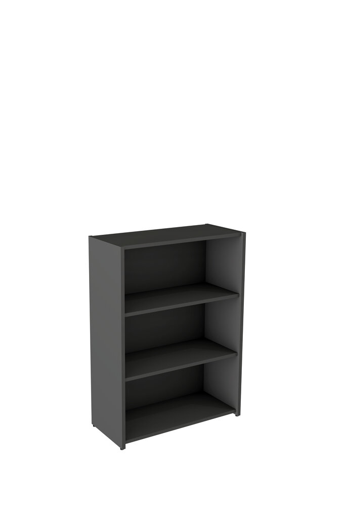 Lage open kantoorkast Oxford antraciet 3 ordnerhoogtes 111cm hoog