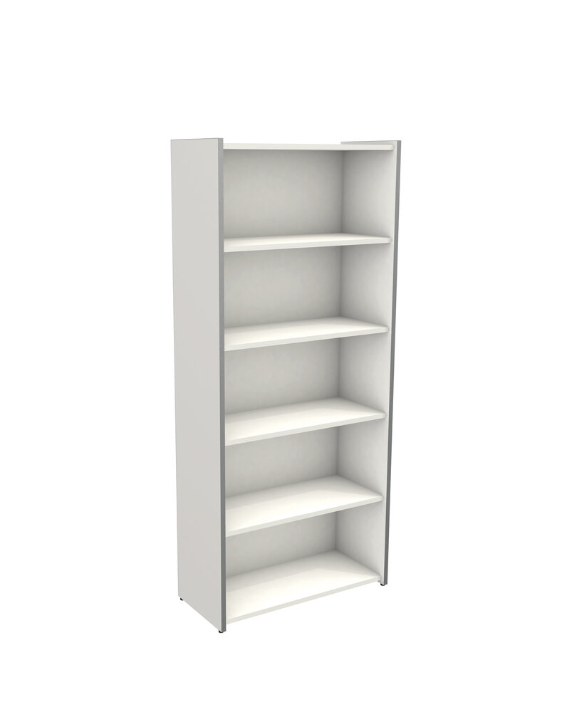 Hoge open kantoorkast Oxford wit 5 ordnerhoogtes 183cm hoog