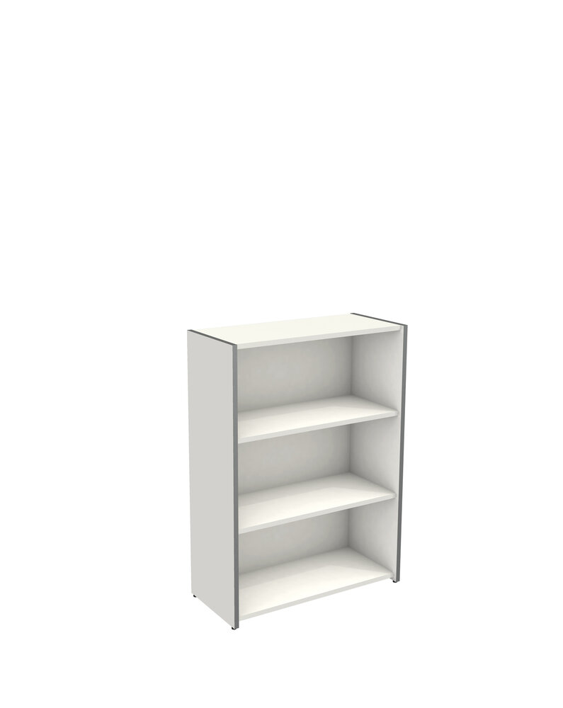 Lage witte open kantoorkast Oxford 3 ordnerhoogtes 111cm hoog