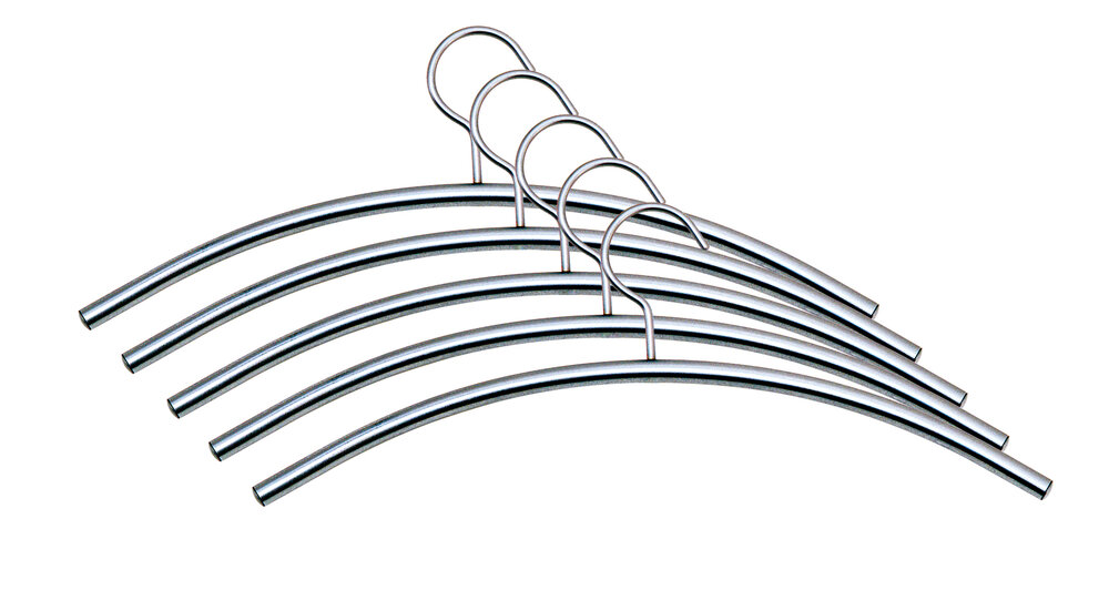 Set 5 metalen kleerhangers chroom