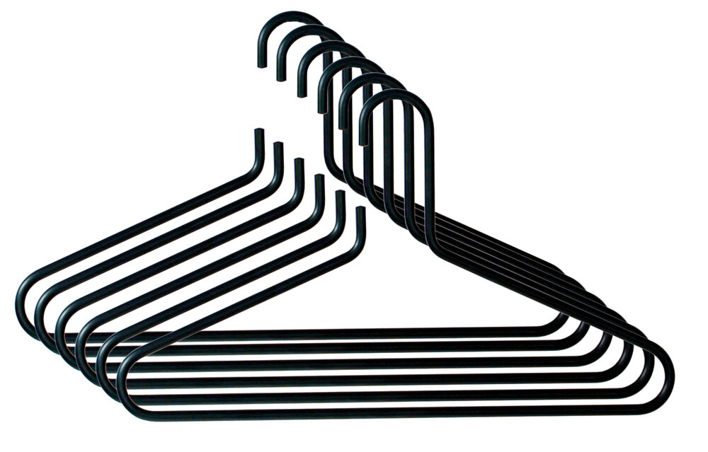 Set 5 kleerhangers zwart