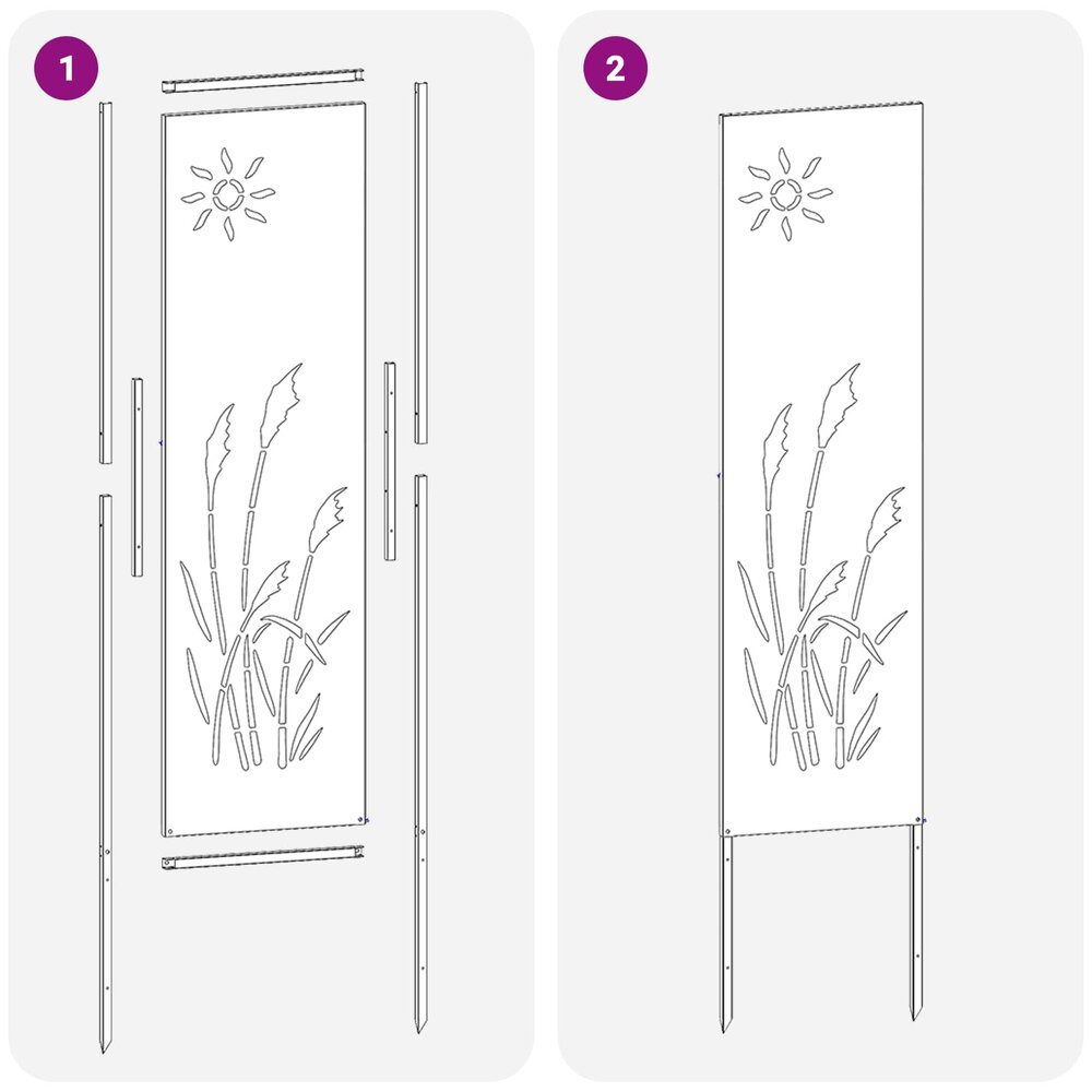 Tuin Privacy Screen Fretwerk Roestig 32 x 140 cm Cortenstaal