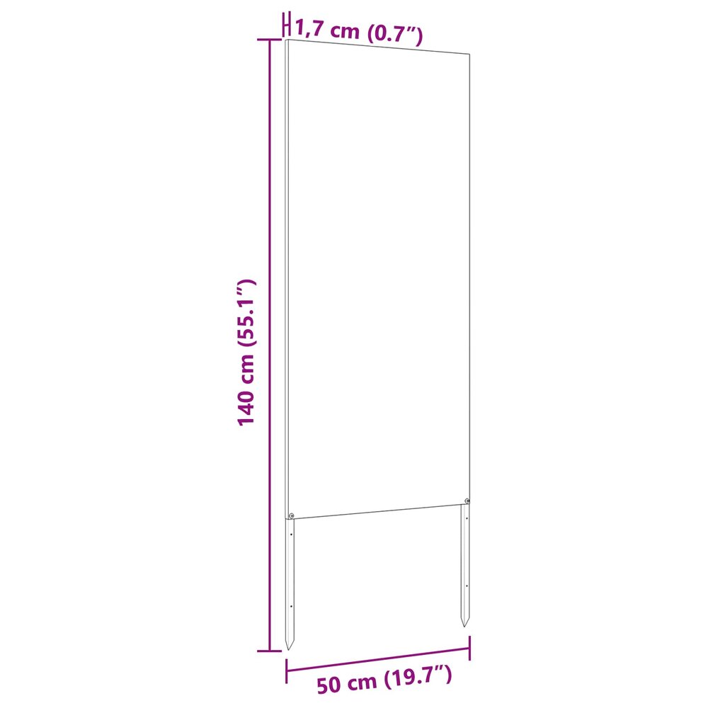 Tuin Privacy Screen Fretwerk Roestig 50 x 140 cm Cortenstaal