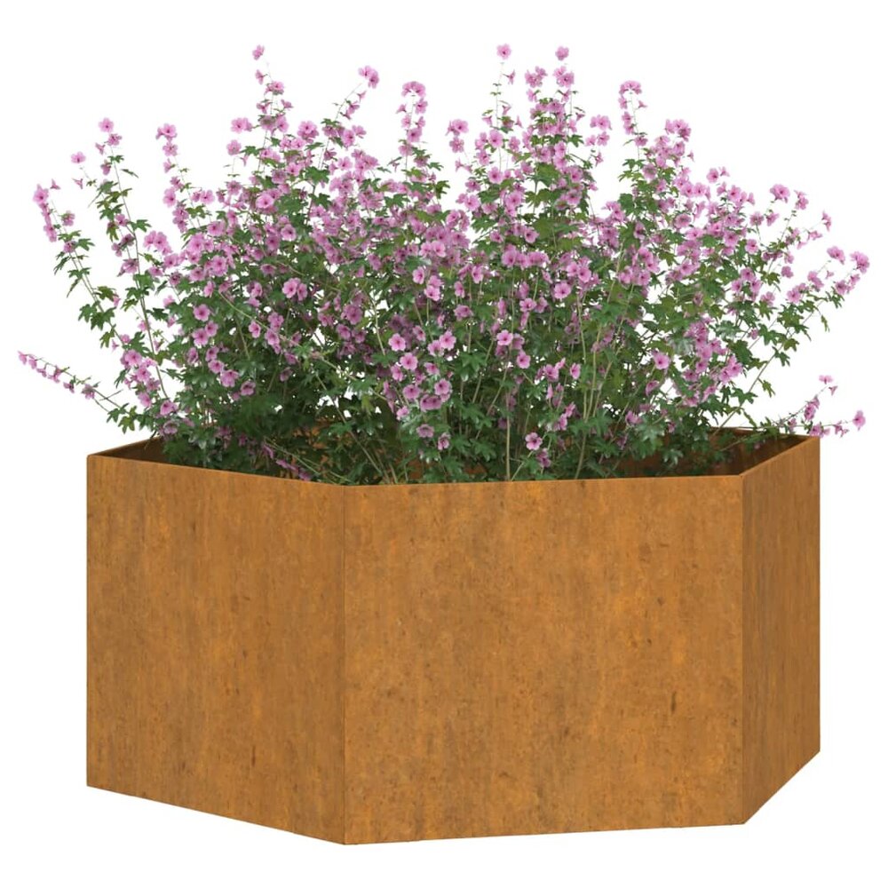 Plantenbak Hexagonaal roestig 90x90x45 cm cortenstaal