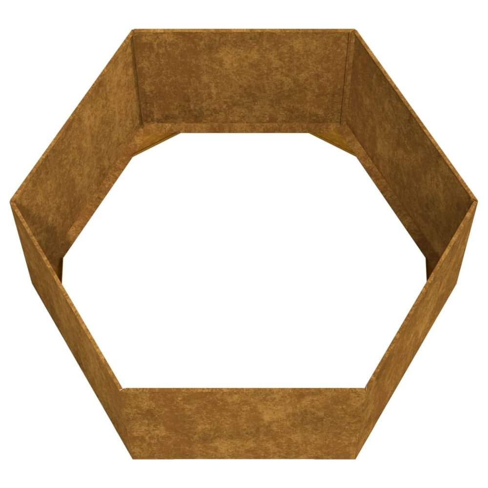 Plantenbak Hexagonaal roestig 90x90x45 cm cortenstaal