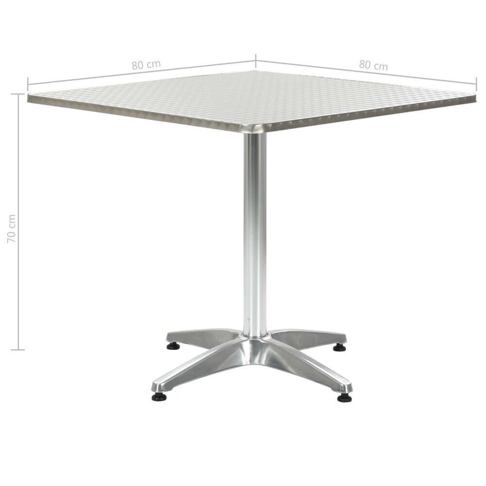 Tuintafel Limo 80x80x70 cm aluminium zilverkleurig