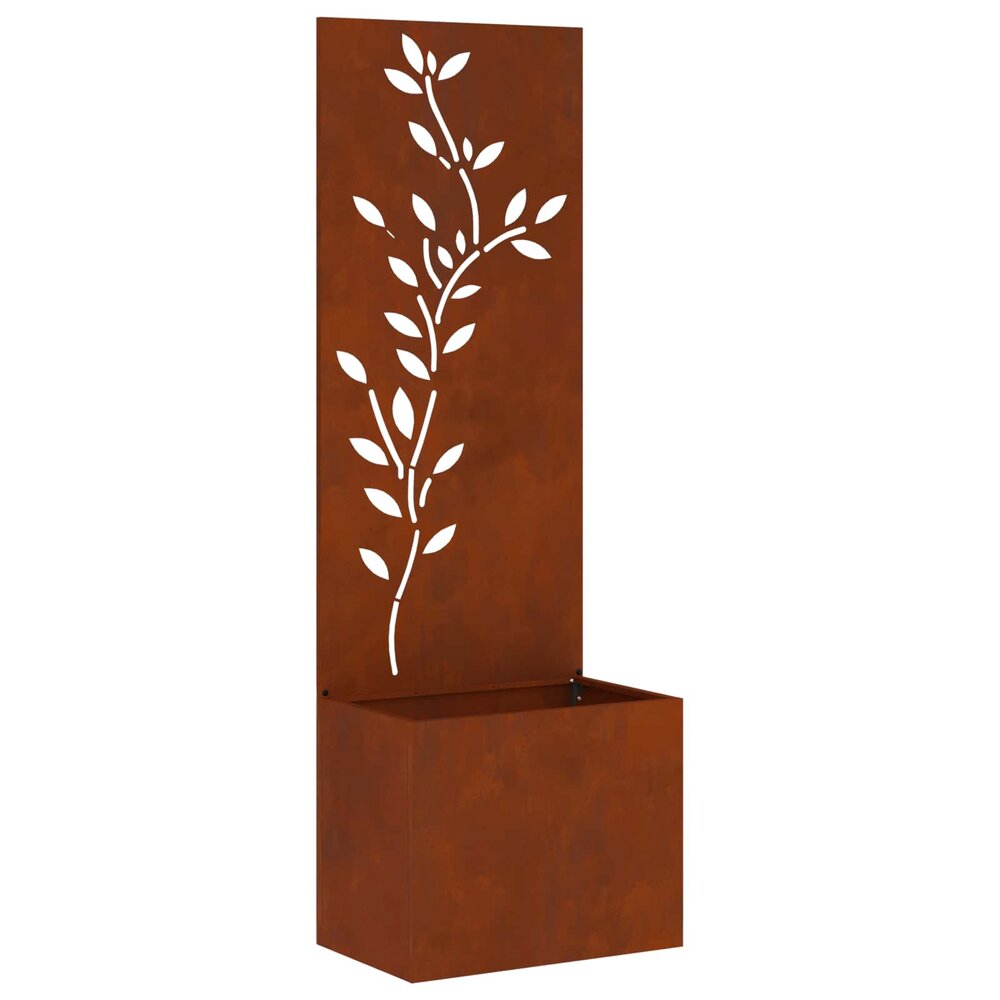 Plantenbak met Privacy Screen Bloemtak Roestig 50 x 140 cm Cortenstaal