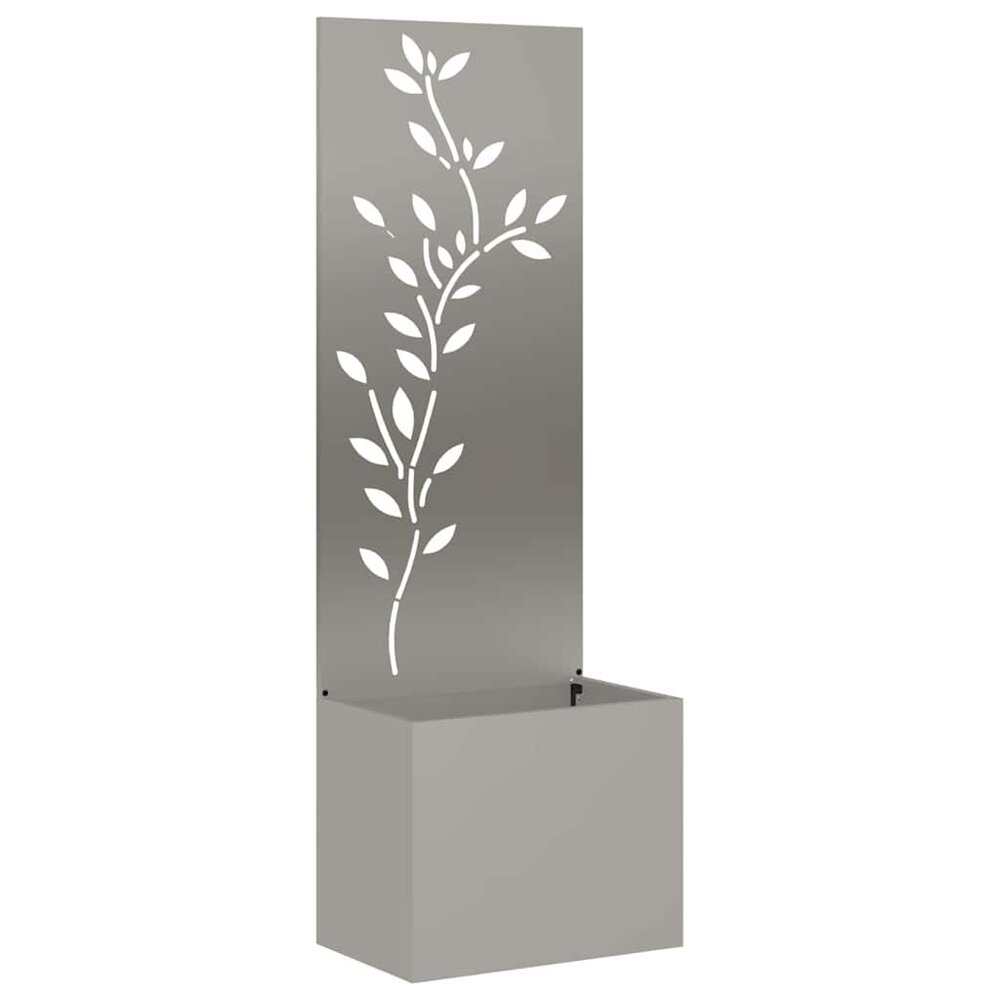 Plantenbak met Privacy Screen Bloemtak Roestig 50 x 140 cm Cortenstaal