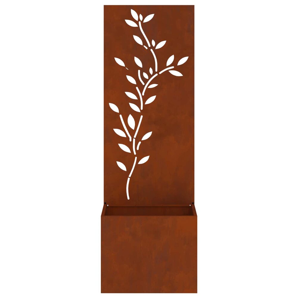 Plantenbak met Privacy Screen Bloemtak Roestig 50 x 140 cm Cortenstaal