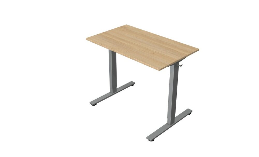 Licht eiken elektrisch zit-sta bureau Kerkmann Move New Base 100x60 cm