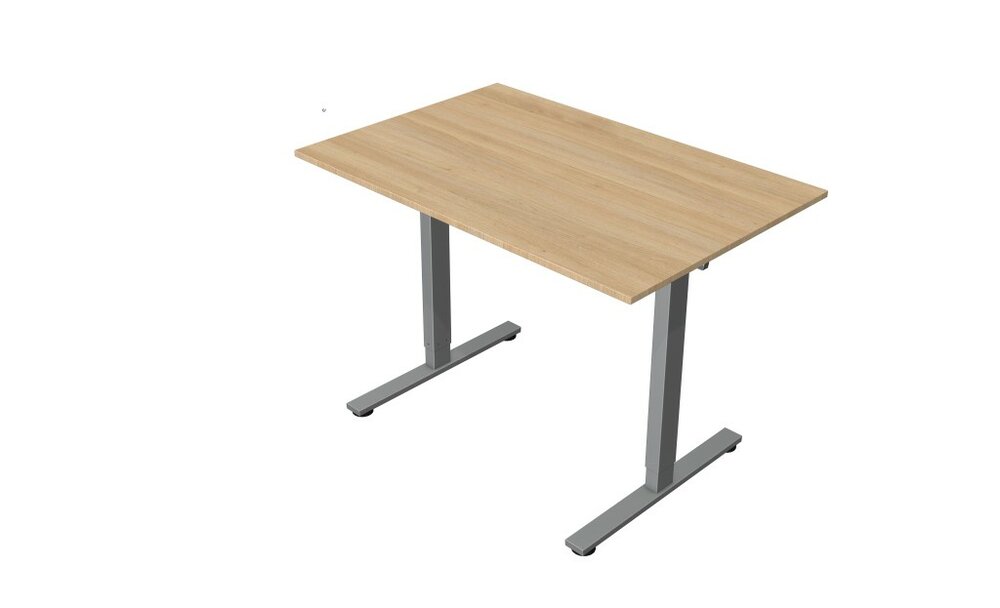 Licht eiken elektrisch zit-sta bureau Kerkmann Move New Base 120x80 cm
