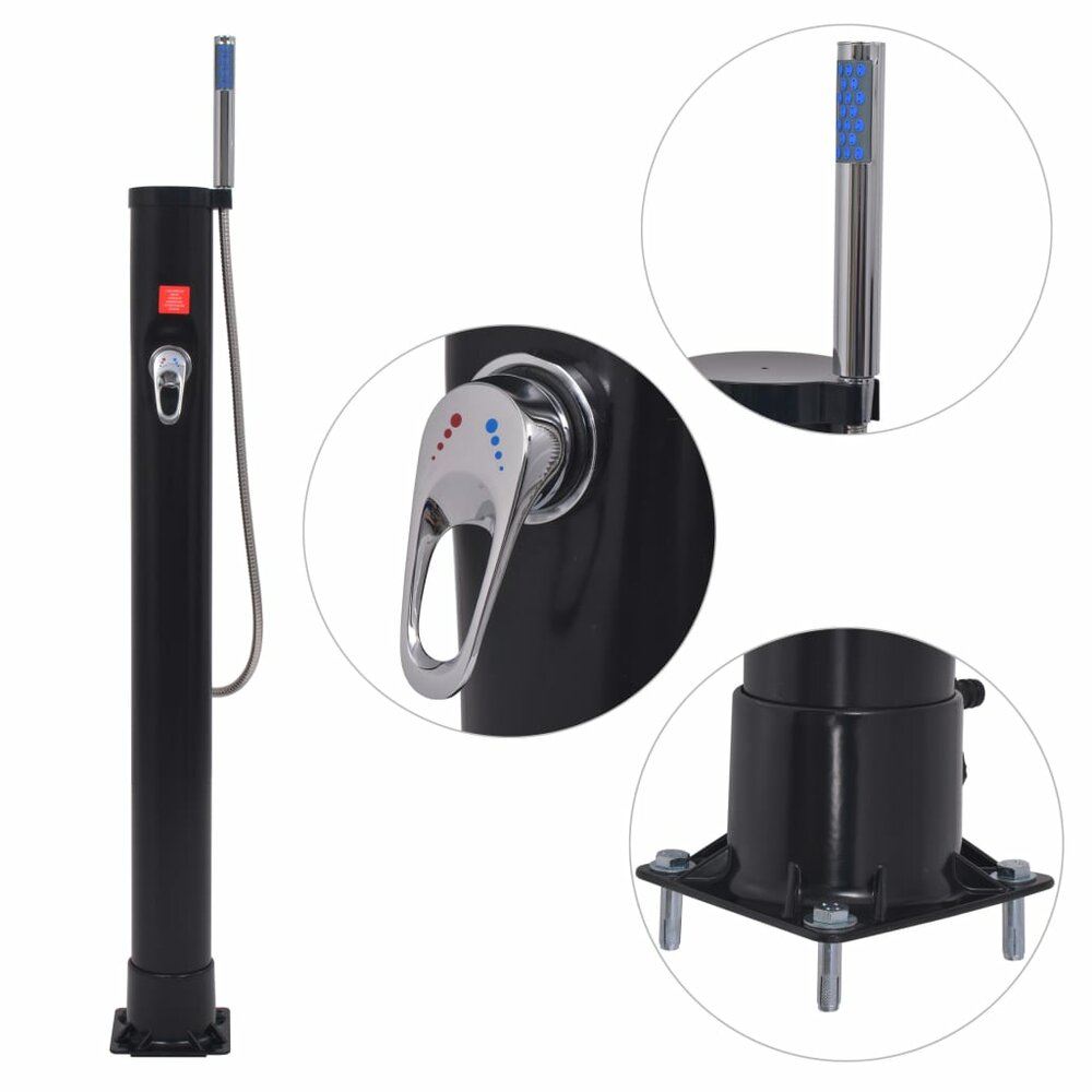 Solar douche 8 L PVC staal met zwart