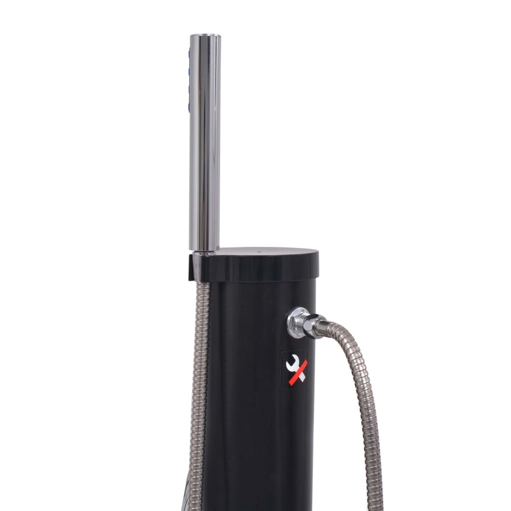 Solar douche 8 L PVC staal met zwart detail