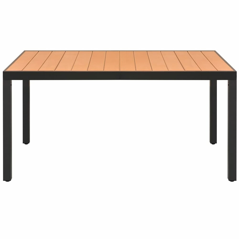 Tuintafel Midas 150x90x74 cm aluminium en HKC bruin vooraanzicht