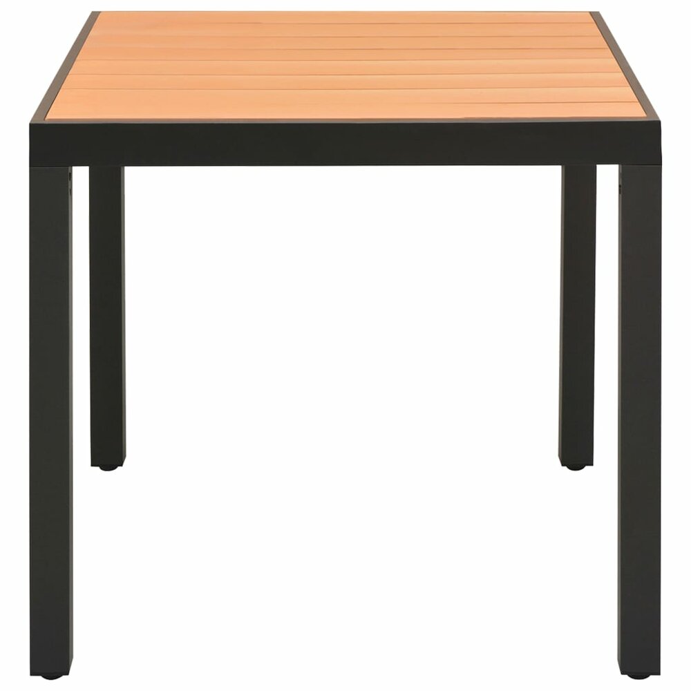 Tuinset Outdoor aluminium zwart 4 stoelen met tafel vooraanzicht