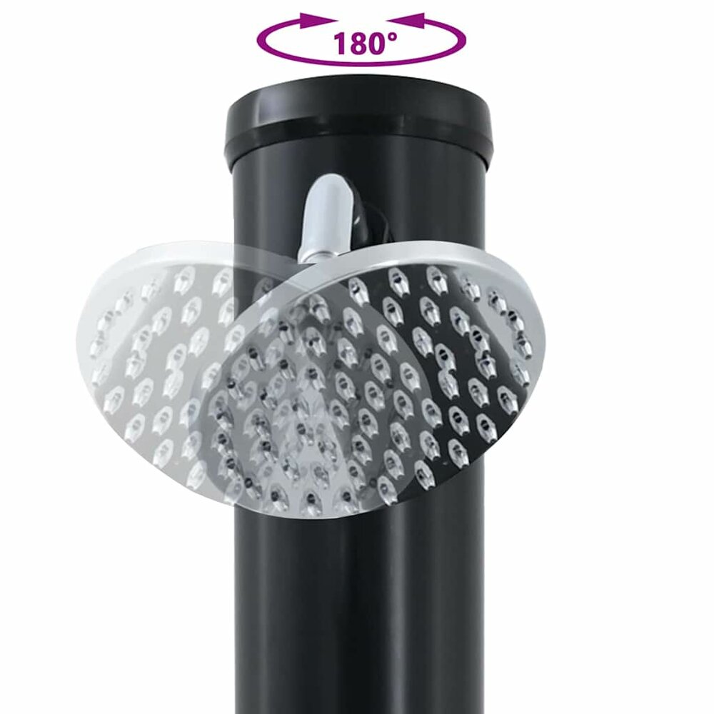 Tuindouche zonne-douche Zwart 217 cm PVC en Aluminium douchekop