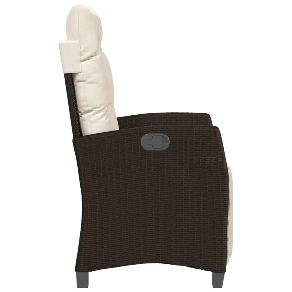 Bistroset Zizo met kussens poly rattan bruin - verstelbare rug