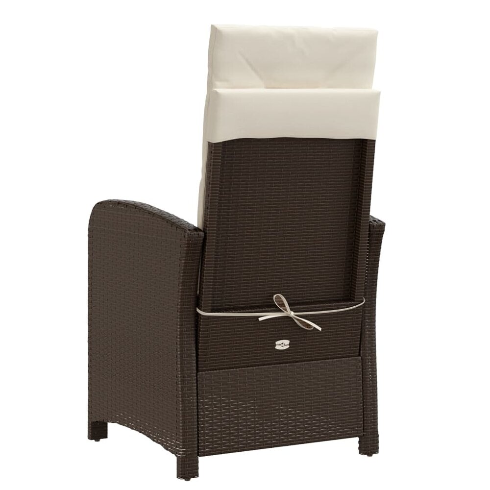 Bistroset Zizo met kussens poly rattan bruin - verstelbare rug