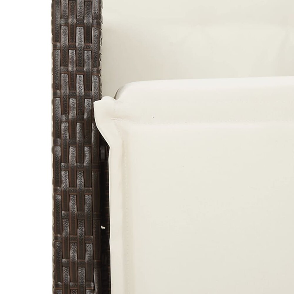 Bistroset Zizo met kussens poly rattan bruin - verstelbare rug