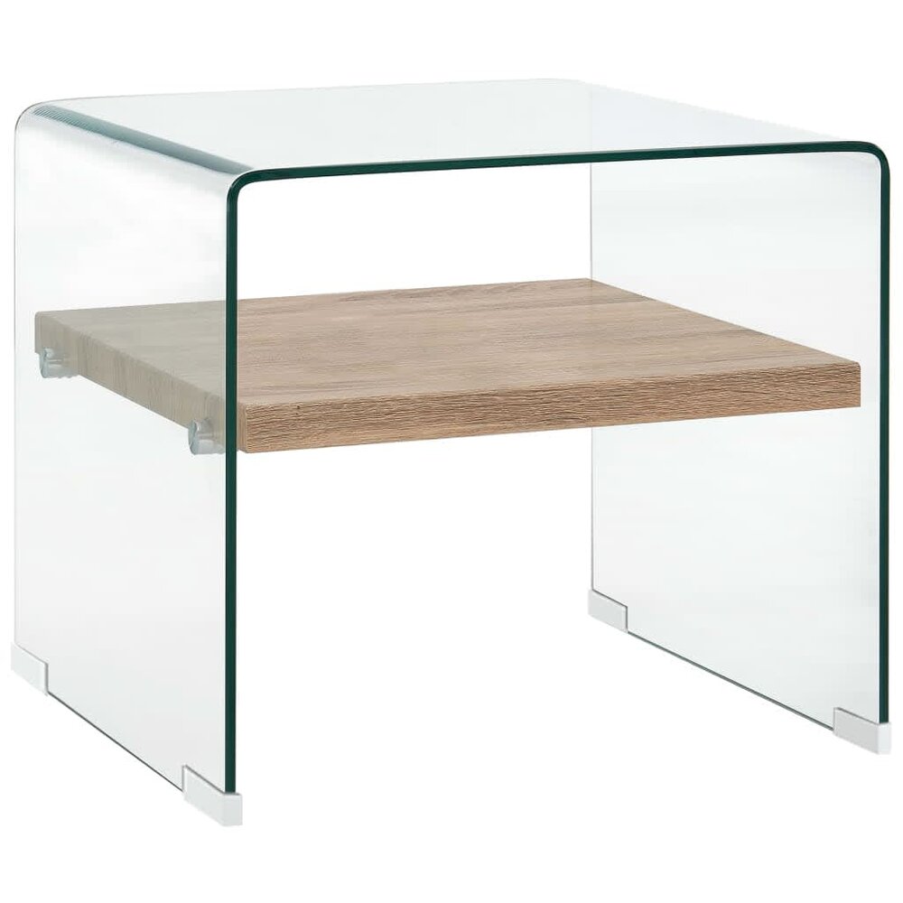 Salontafel Jeffrey 50x50x45 cm gehard glas transparant