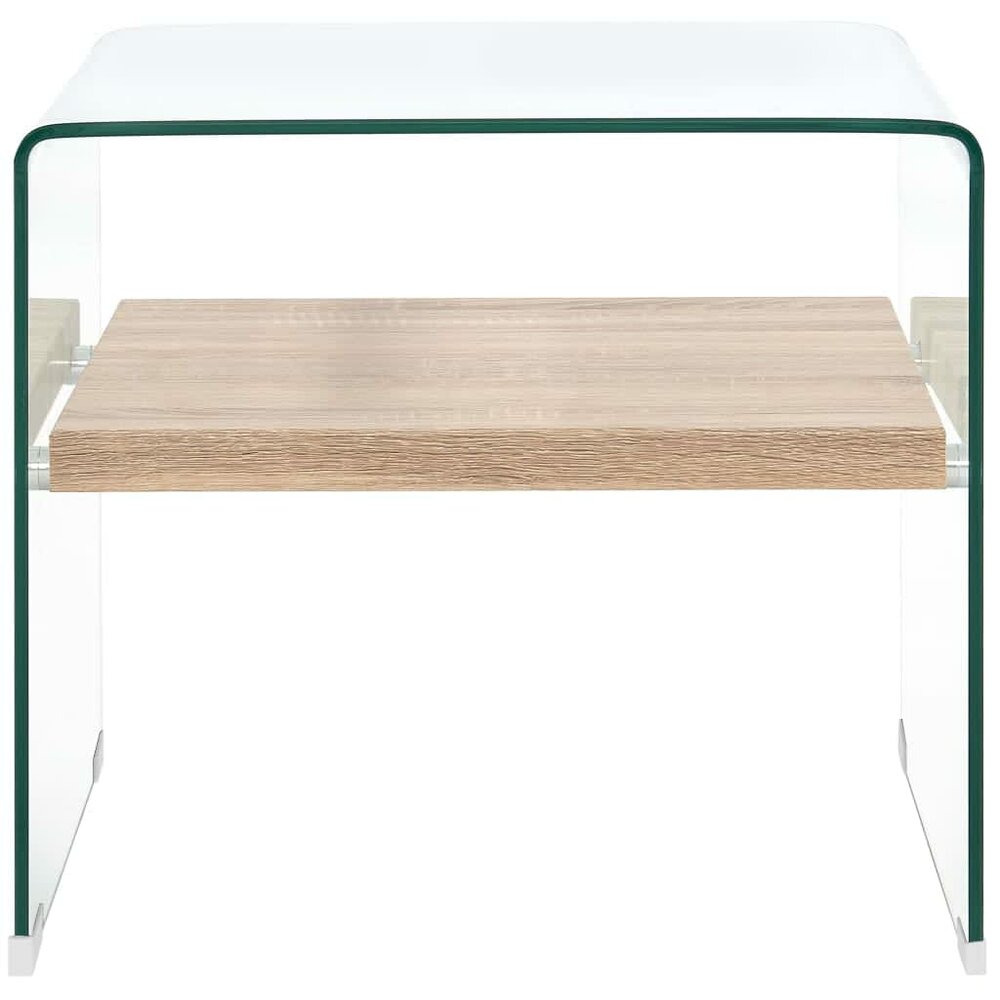Salontafel Jeffrey 50x50x45 cm gehard glas transparant - vooraanzicht