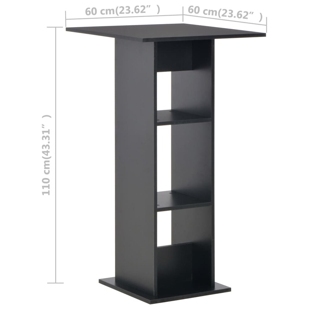 Bartafel Frits 60x60x110 cm zwart