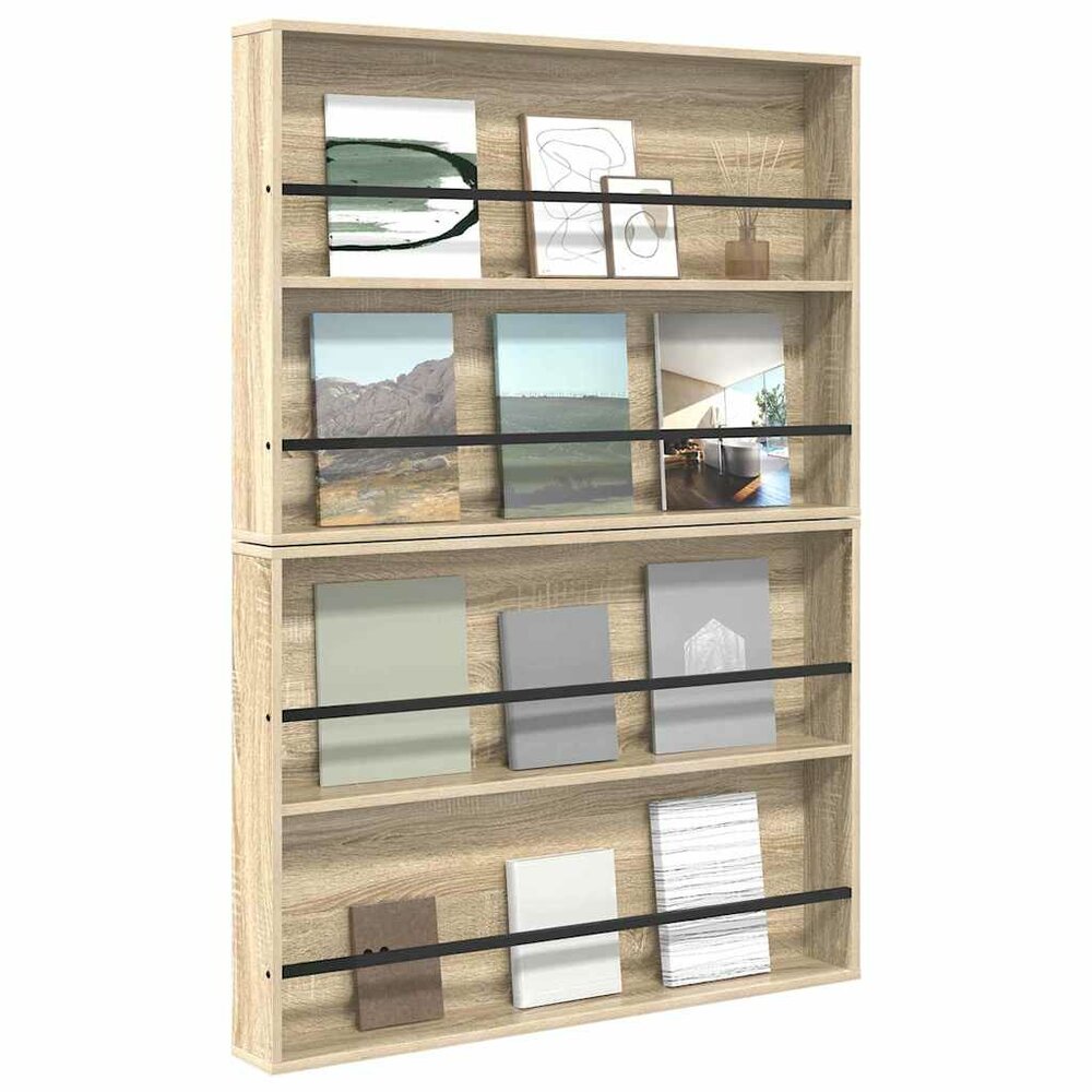 Tijdschrift wandrek Varia 2 st Sonoma Eiken 100 x 12 x 70 cm 