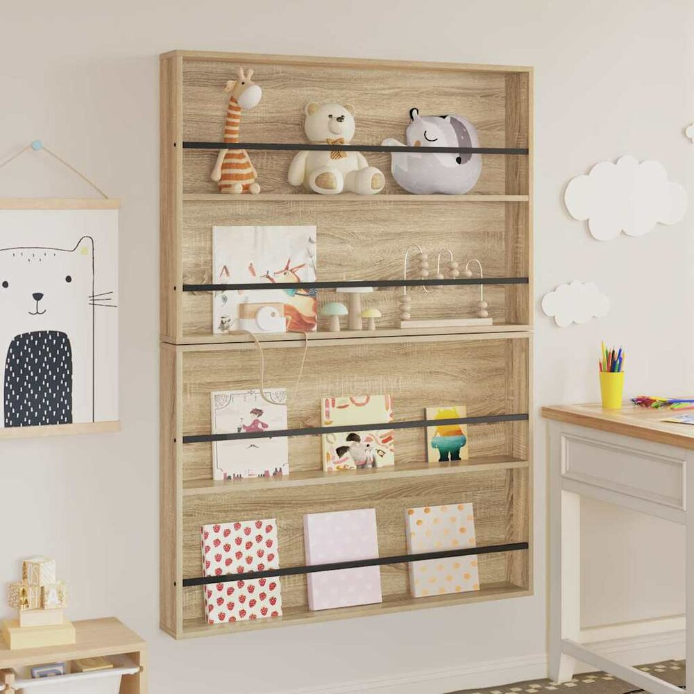 Tijdschrift wandrek Varia 2 st Sonoma Eiken 100 x 12 x 70 cm 