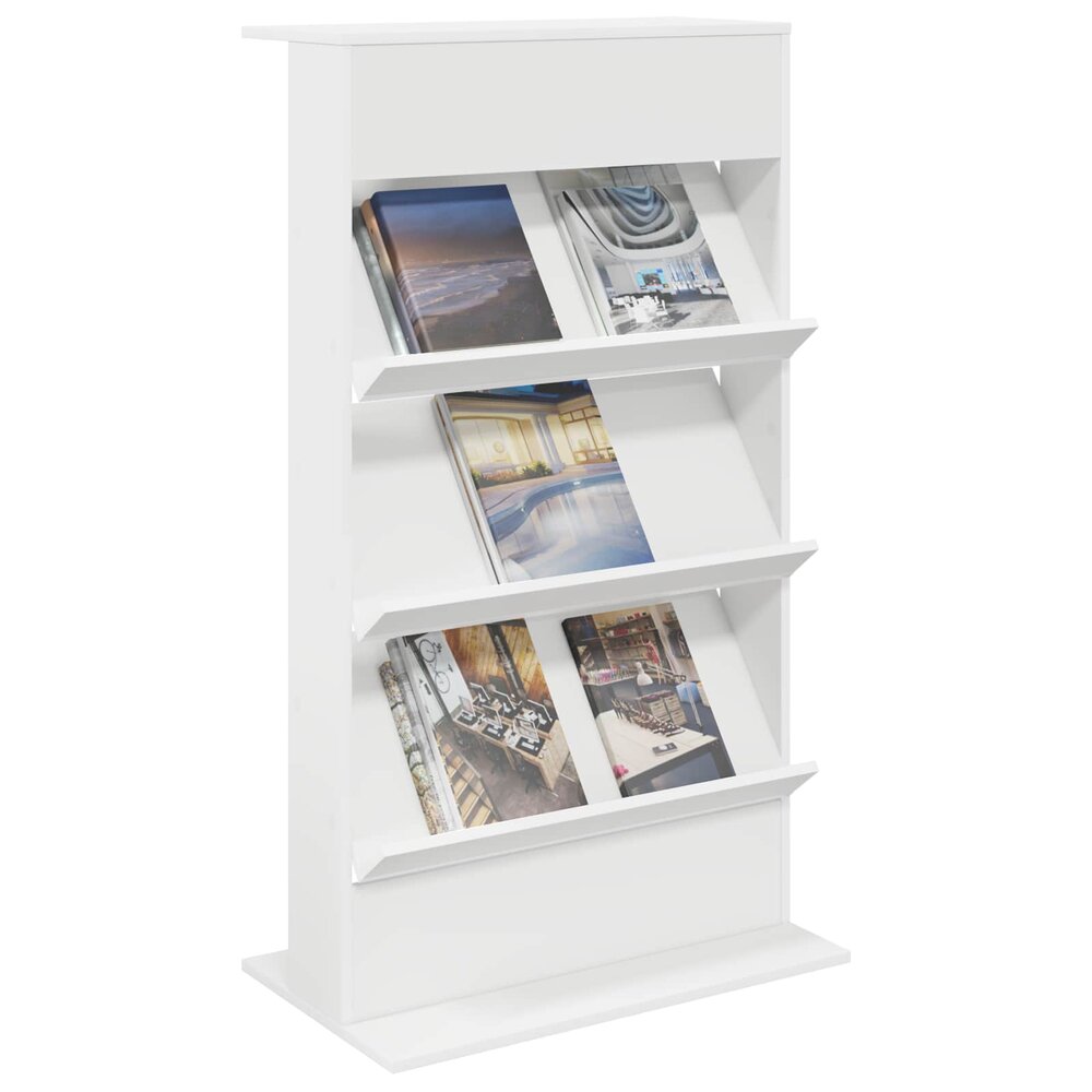 Tijdschrift Rek Magazine Wit 70 x 41 x 126 cm Bewerkt hout