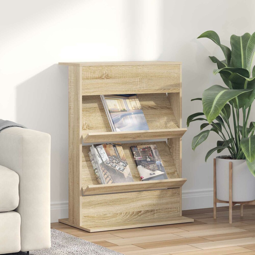 Tijdschrift Rek Magazine Sonoma Eiken 70 x 41 x 96 cm Bewerkt hout - sfeerbeeld