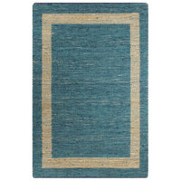 Vloerkleed handgemaakt 160x230 cm jute blauw
