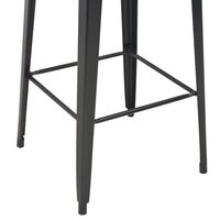 Bartafel Tom 60x60x108 cm massief hout staal zwart